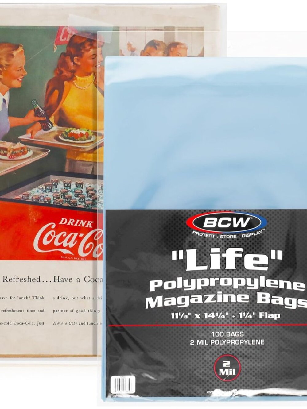 Life Magazine Bags, 11 1/8 x 14 1/4 Inches, Clear Sleeves, 100 Count